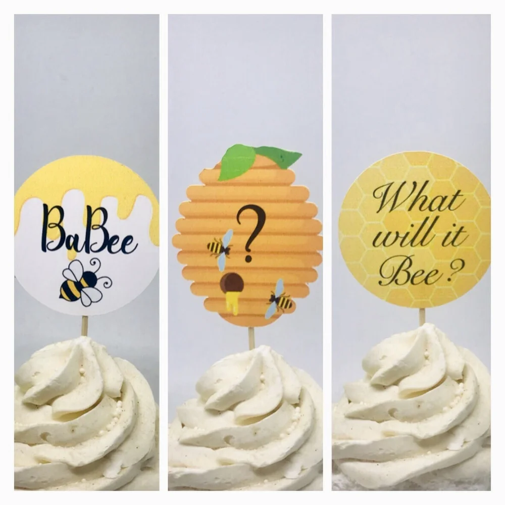 What will it bee gender reveal, what will it bee cupcake, bee baby shower